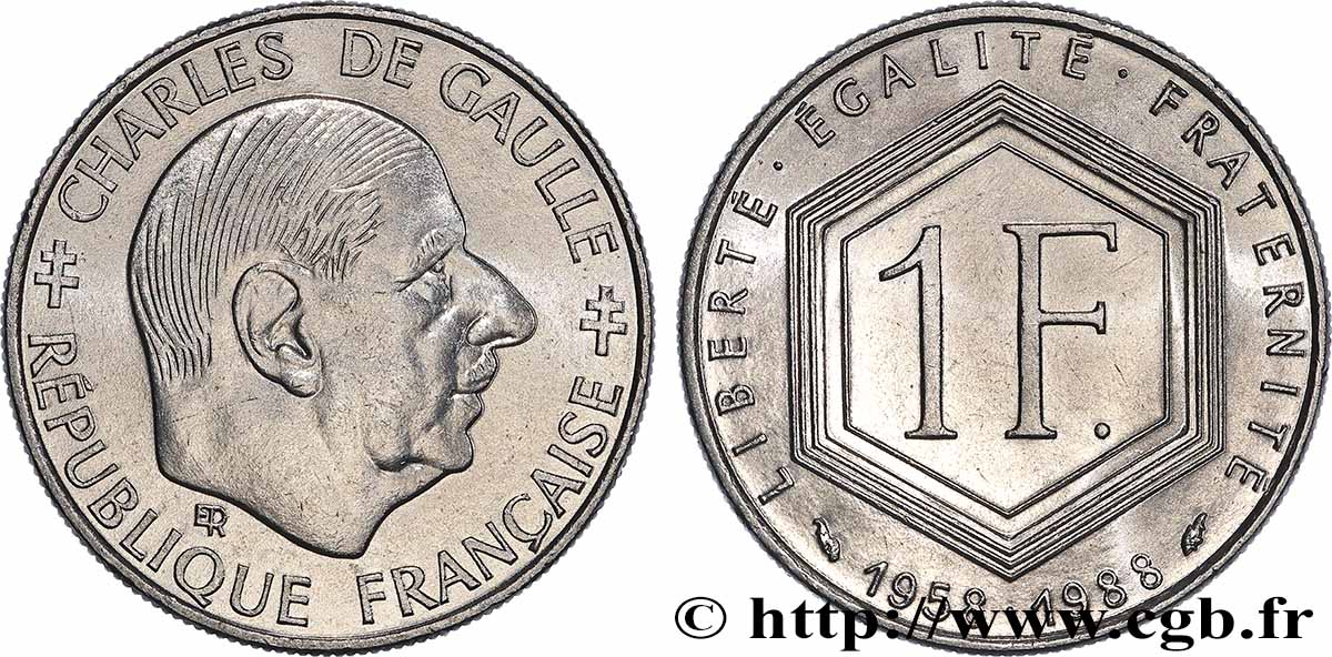 1 franc De Gaulle 1988 F.227/2 VZ+