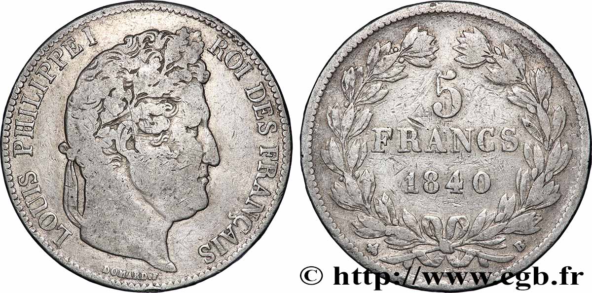 5 francs IIe type Domard 1840 Rouen F.324/84 TB
