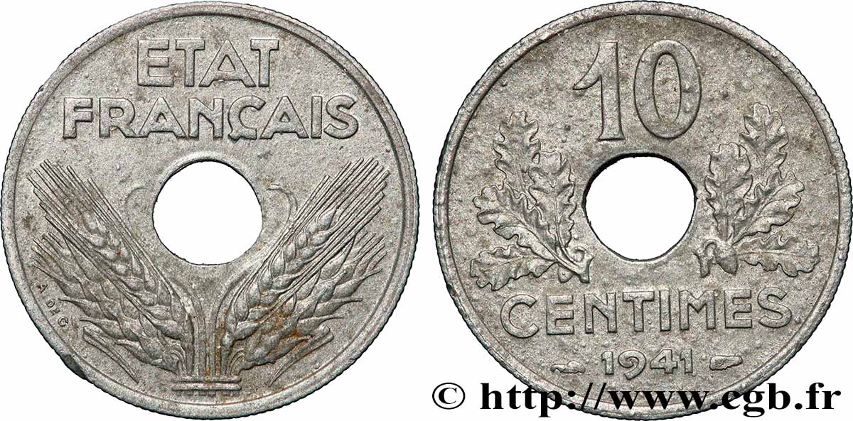 10 centimes État français, grand module 1941 Paris F.141/2 q.SPL