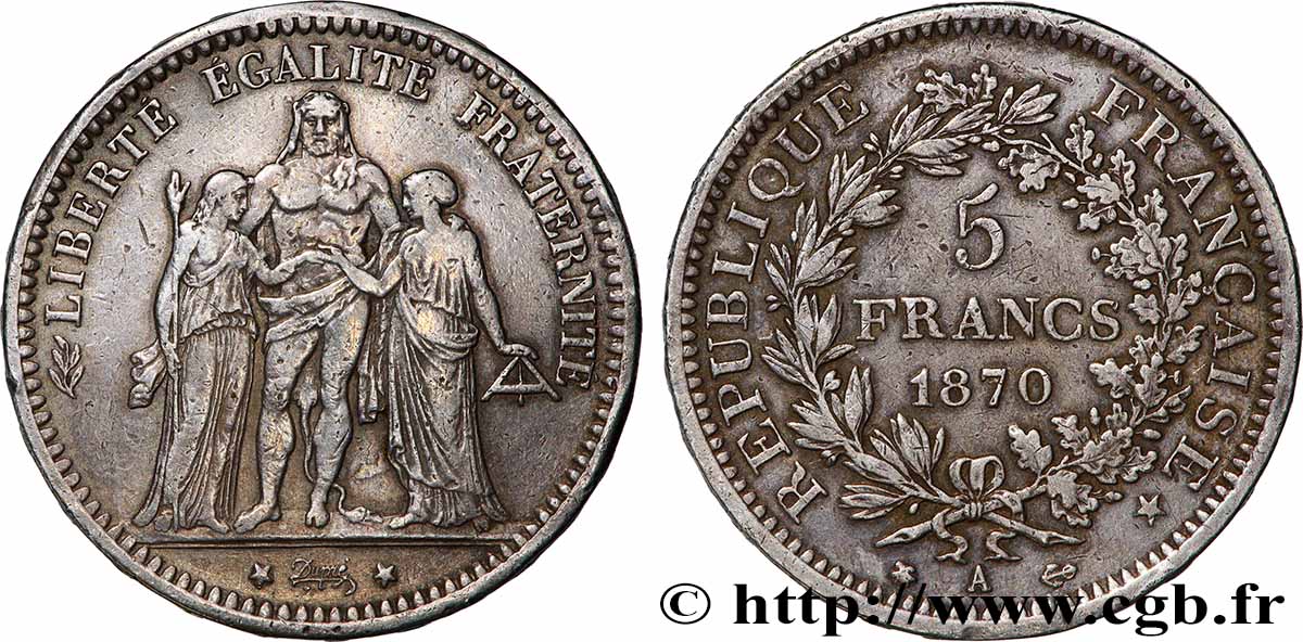 5 francs Hercule 1870 Paris F.334/1 q.BB