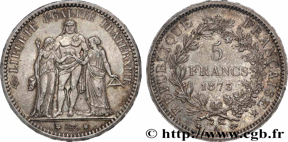 5 francs Hercule 1873 Paris F.334/9 SPL