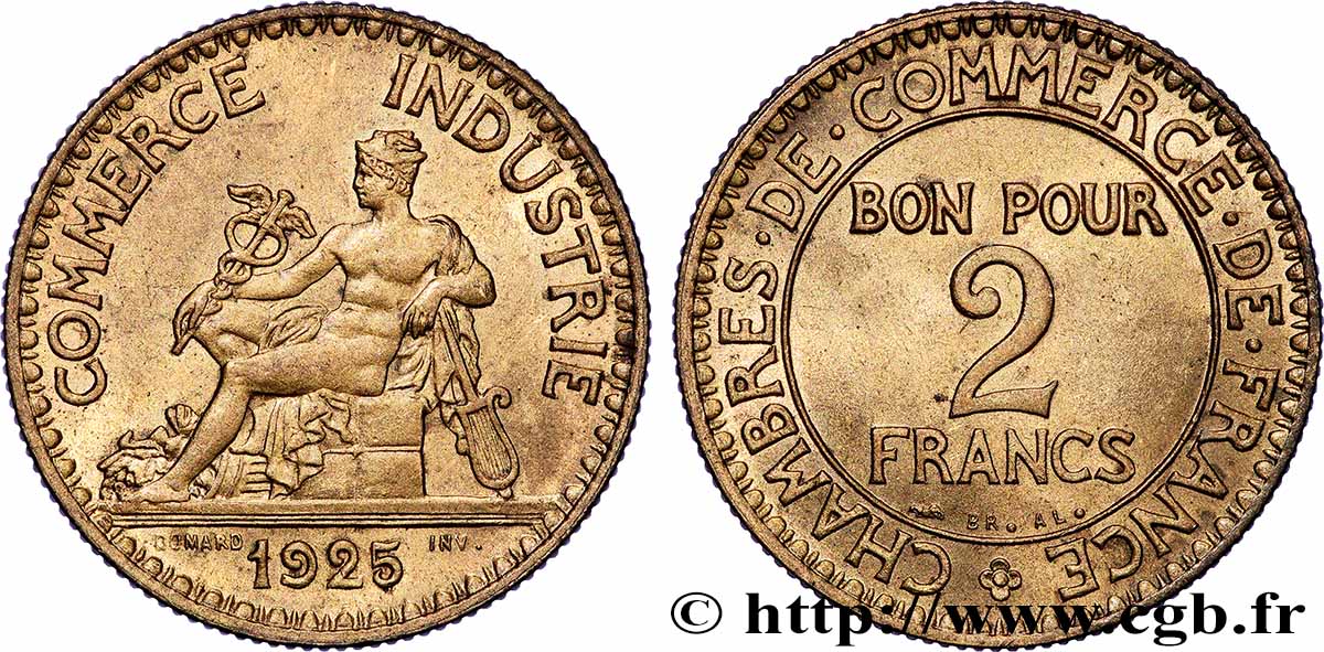2 francs Chambres de Commerce 1925 F.267/7 SPL+