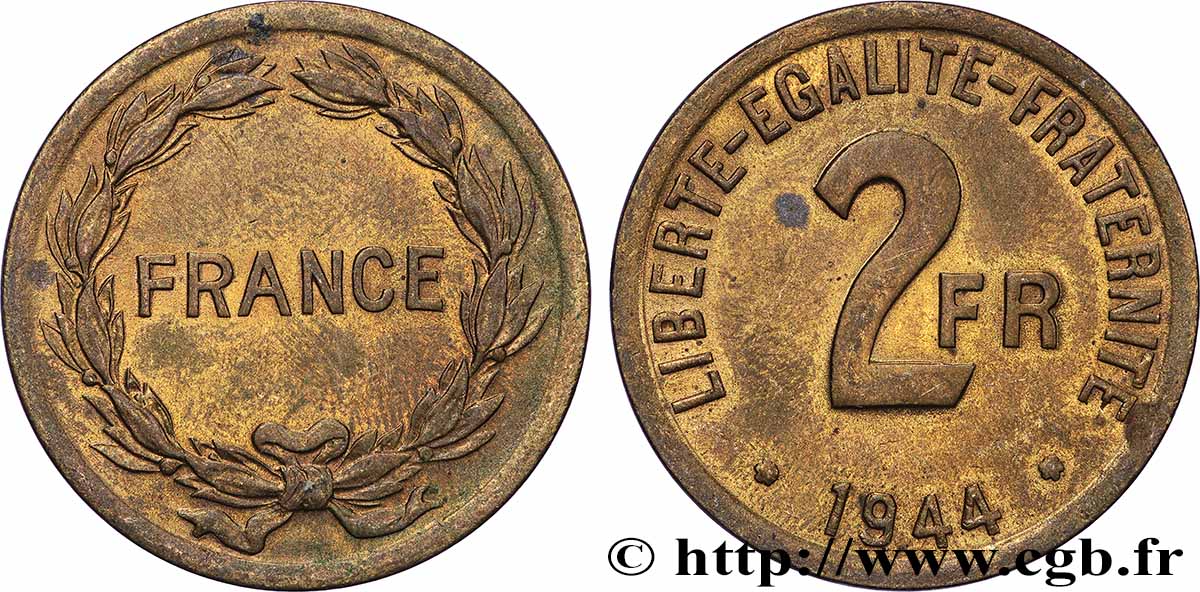 2 francs France 1944 F.271/1 TTB+