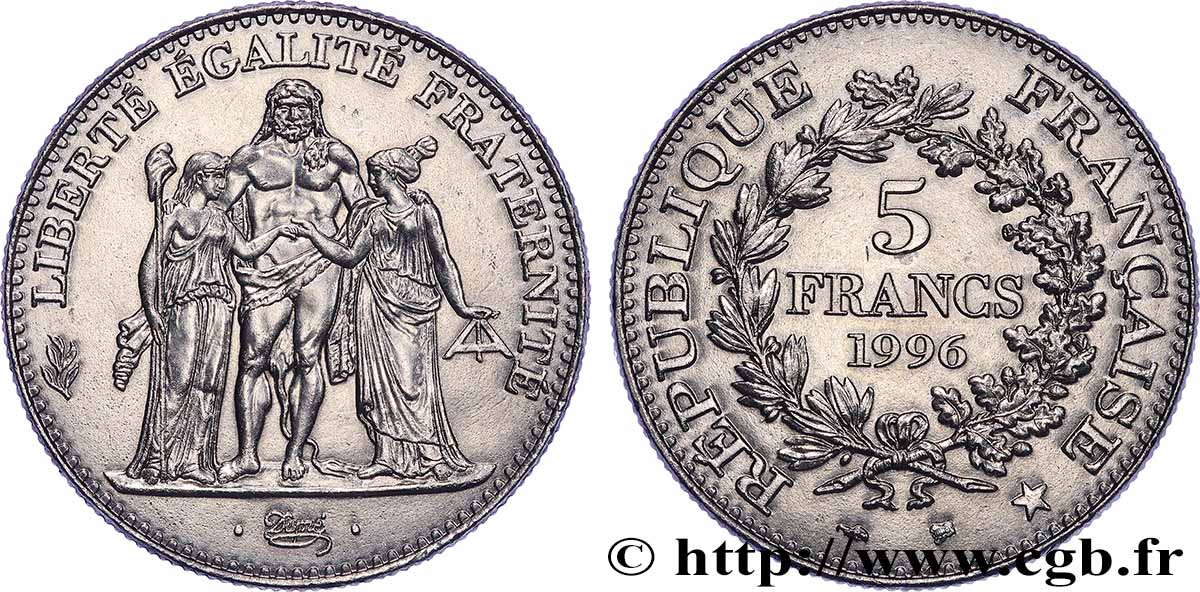5 francs Hercule de Dupré 1996 F.346/2 MS