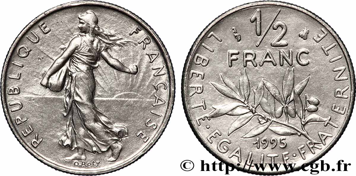 1/2 franc Semeuse, BU (Brillant Universel) 1995 Pessac F.198/38 MS