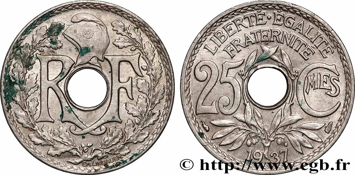25 centimes Lindauer 1937 F.171/20 q.SPL