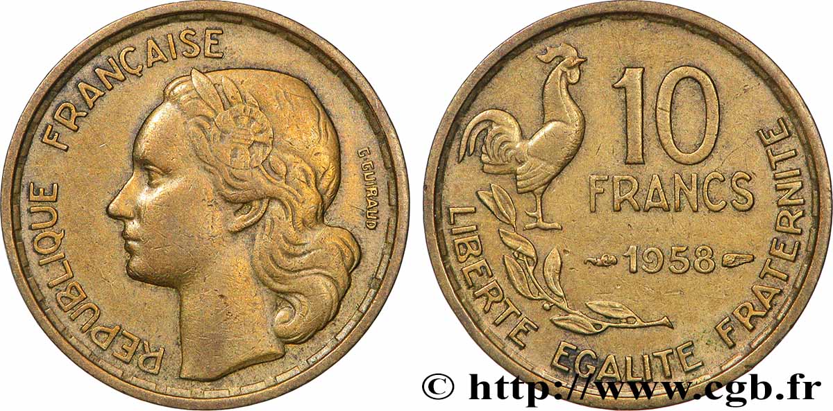 10 francs Guiraud 1958 F.363/14 TTB