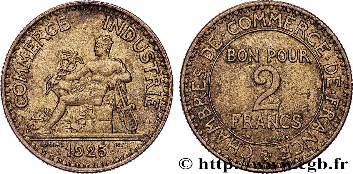 2 francs Chambres de Commerce 1925 F.267/7 AU