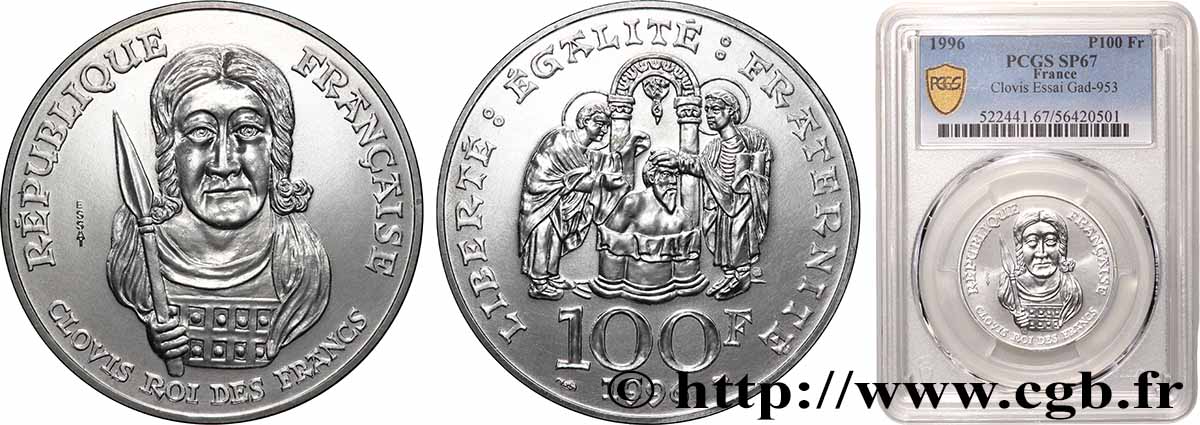 Essai de 100 francs Clovis 1996 F.464/1 MS67 PCGS