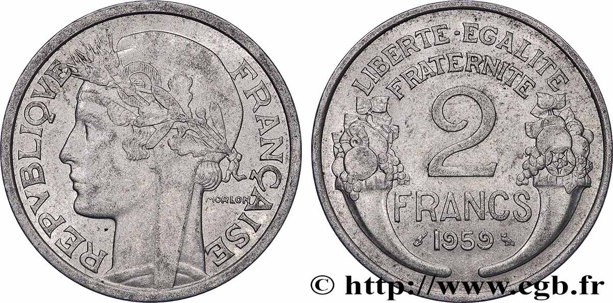2 francs Morlon, aluminium 1959 F.269/19 MS