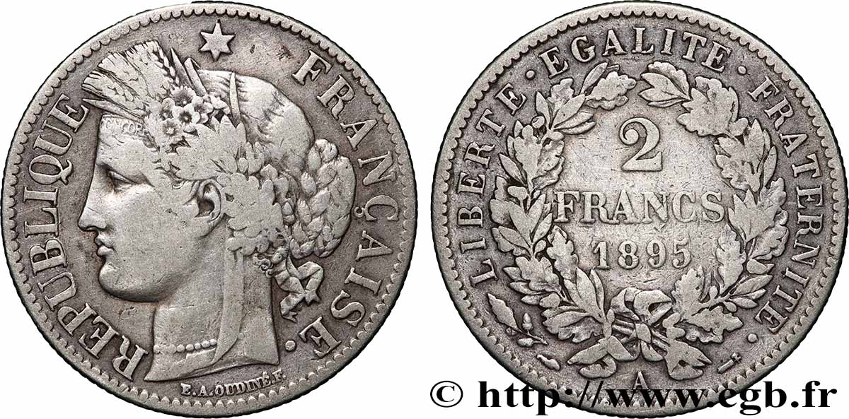 2 francs Cérès, avec légende 1895 Paris F.265/17 S
