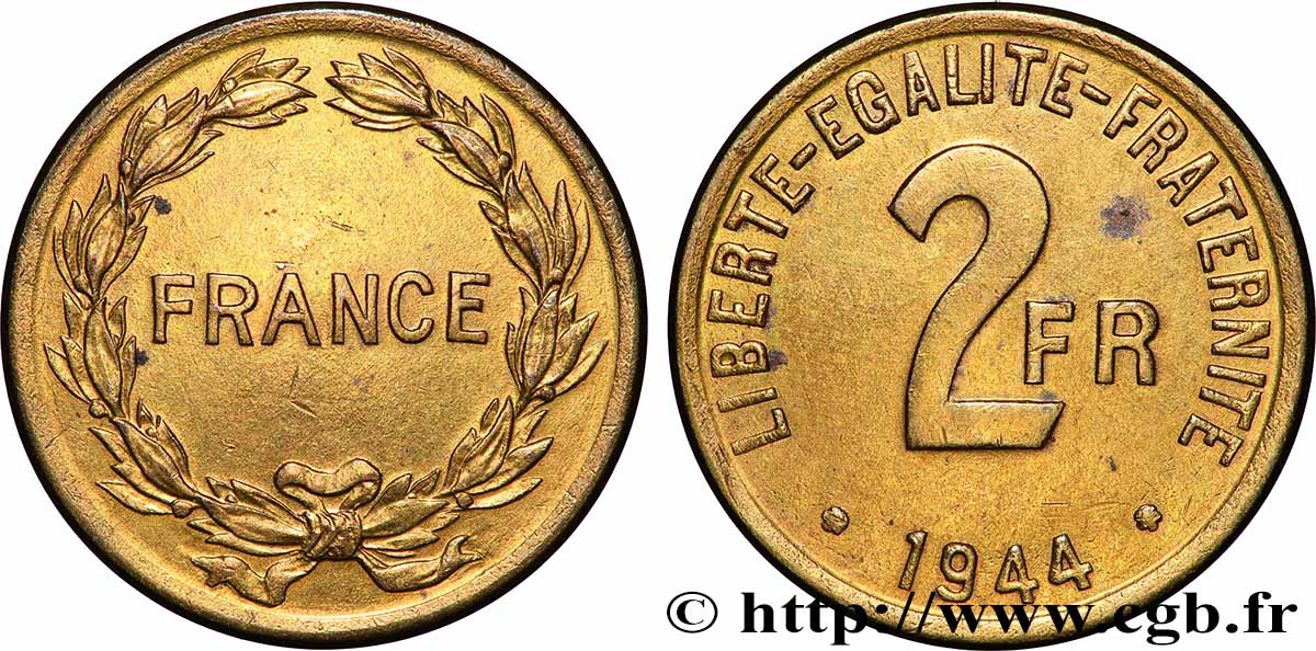 2 francs France 1944 F.271/1 q.SPL