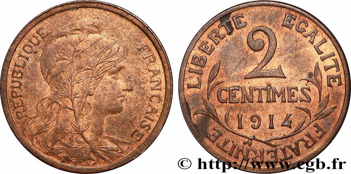 2 centimes Daniel-Dupuis 1914 Paris F.110/17 SPL