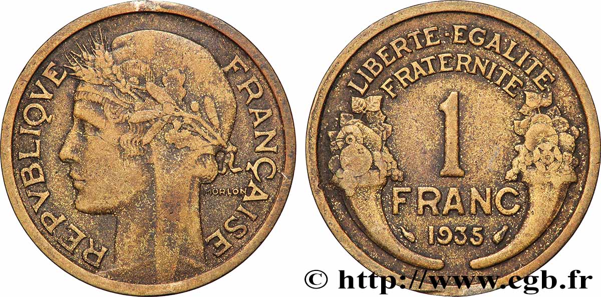 1 franc Morlon 1935 Paris F.219/6 VF
