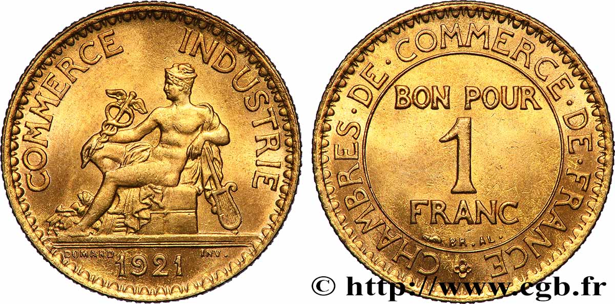 1 franc Chambres de Commerce 1921 Paris F.218/3 fST63