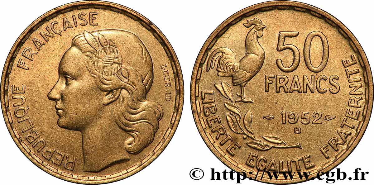 50 francs Guiraud 1952 Beaumont-le-Roger F.425/9 TTB+