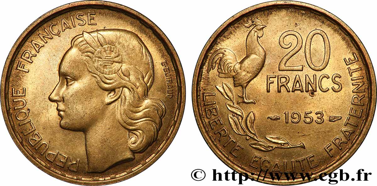 20 francs G. Guiraud 1953 F.402/11 AU