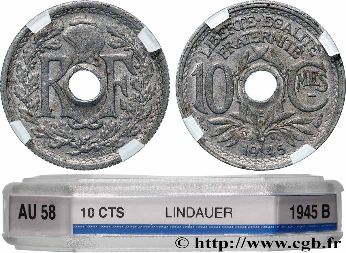 10 centimes Lindauer, petit module 1945 Beaumont-Le-Roger F.143/3 AU58 GENI