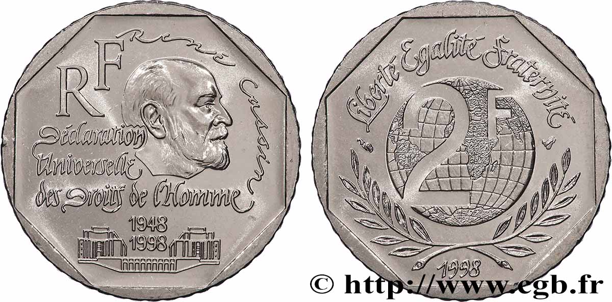 2 francs René Cassin 1998 F.276/2 MS