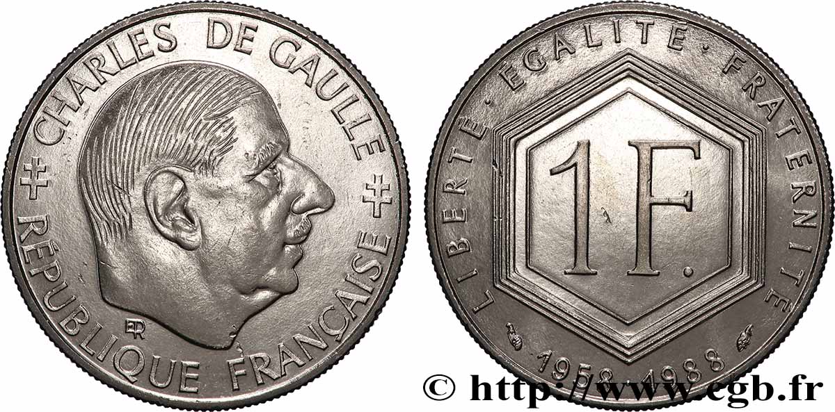 1 franc De Gaulle 1988 F.227/2 MS