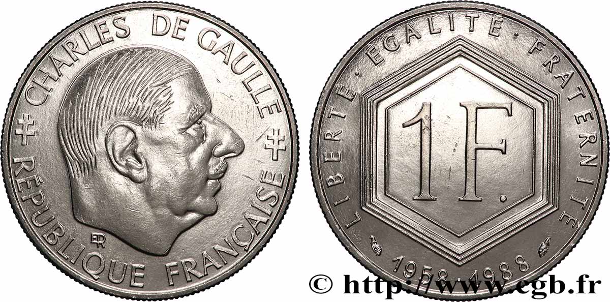 1 franc De Gaulle 1988 F.227/2 SPL+