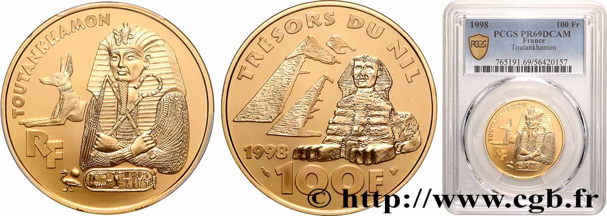 Belle Épreuve 100 Francs - Toutankhamon 1998 Paris F.1677 1 ST69 PCGS