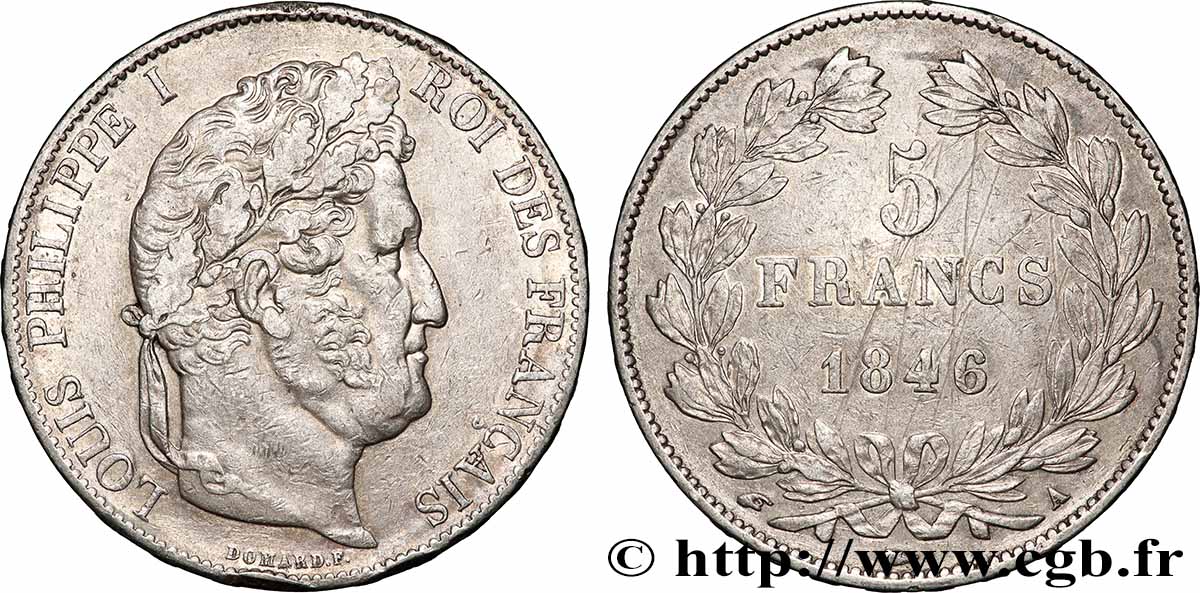 5 francs IIIe type Domard 1846 Paris F.325/10 TTB
