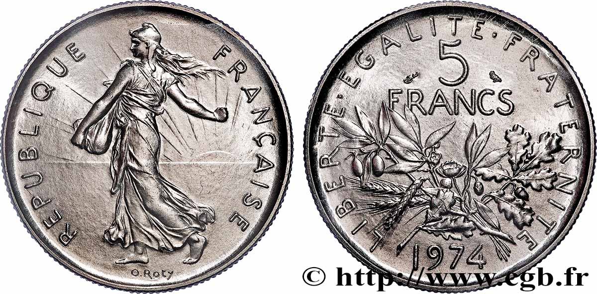 5 francs Semeuse, nickel 1974 Pessac F.341/6 FDC