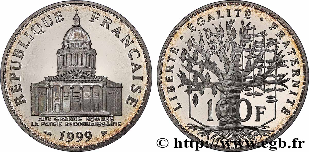 100 francs Panthéon, Belle Épreuve 1999 F.451/22 var. MS