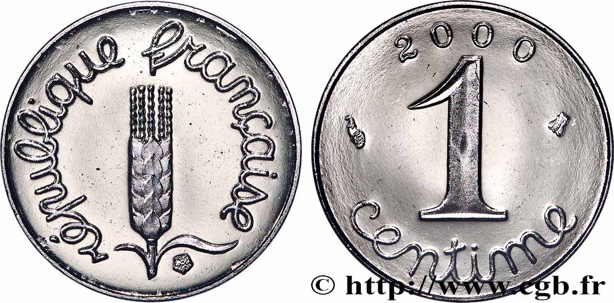 1 centime Épi, BE (Belle Épreuve) 2000 Pessac F.106/60 var. FDC