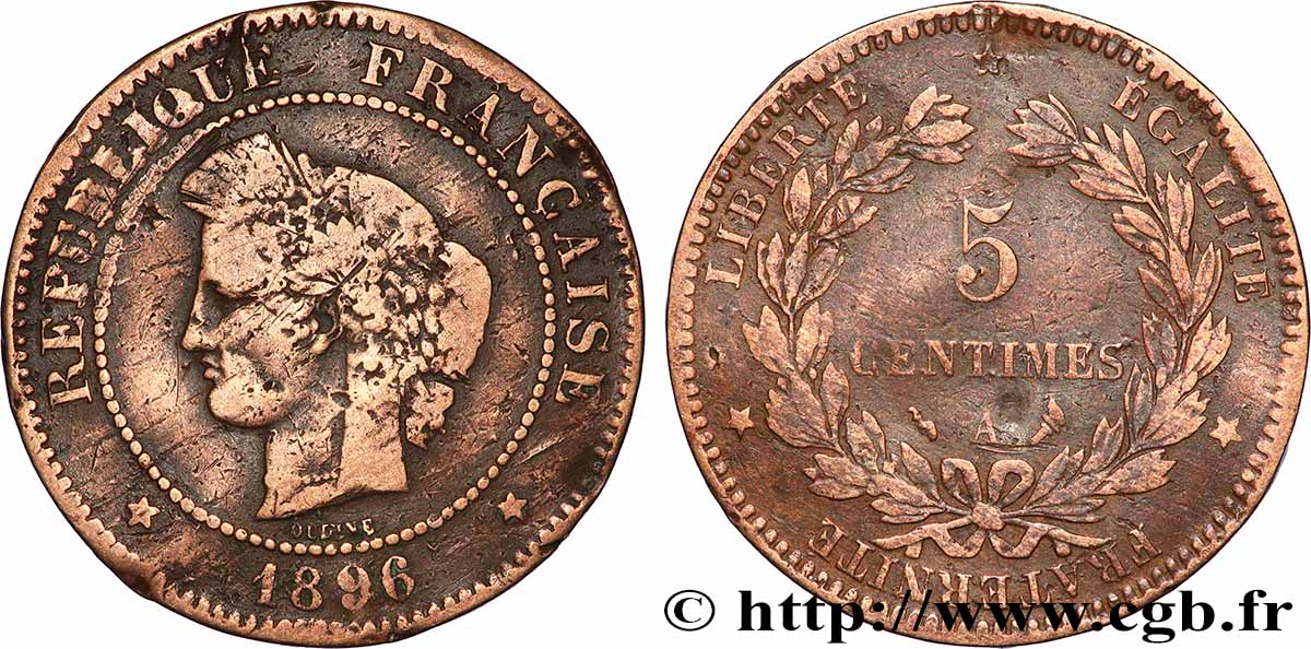 5 centimes Cérès 1896 Paris F.118/38 fS
