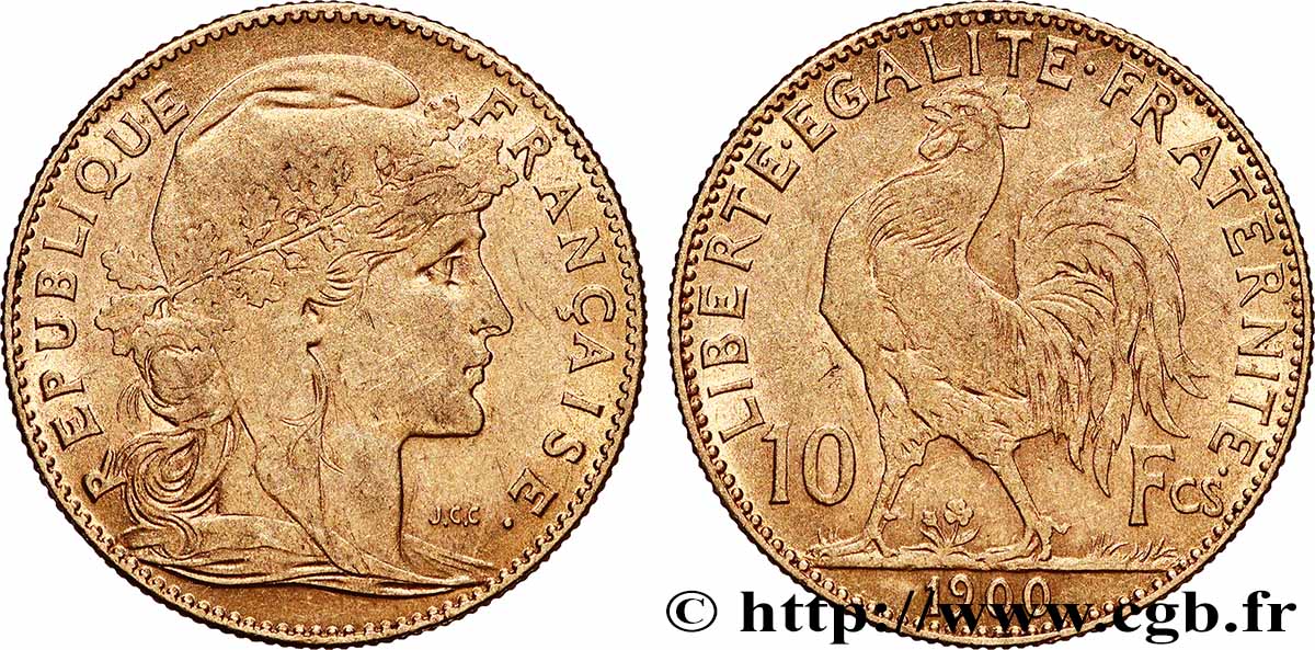 10 francs Coq 1900 Paris F.509/3 BB