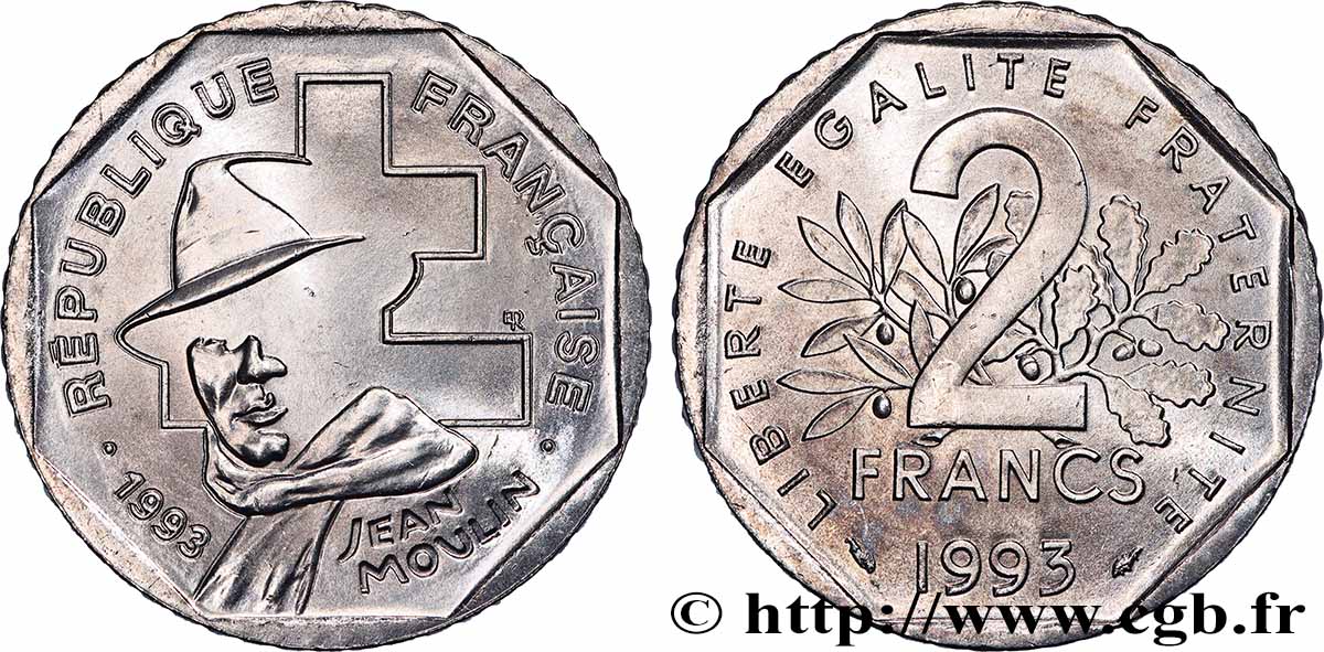 2 francs Jean Moulin 1993 F.273/2 ST