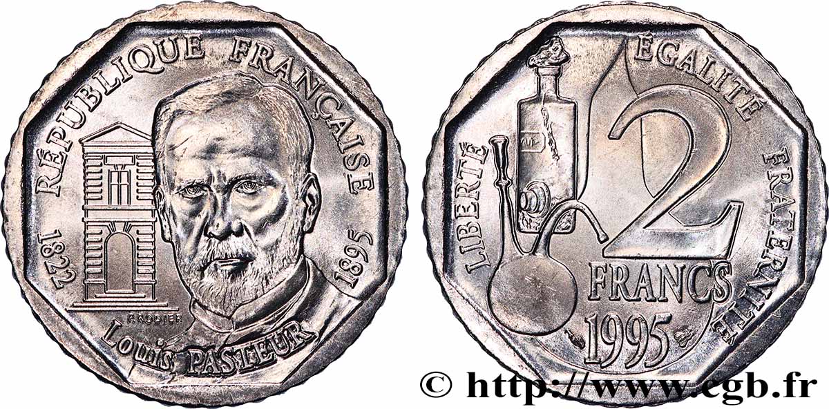2 francs Louis Pasteur 1995 Pessac F.274/2 MS