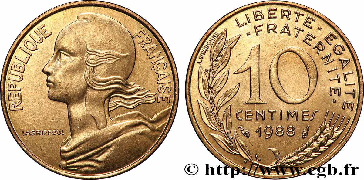 10 centimes Marianne 1988 Pessac F.144/28 MS