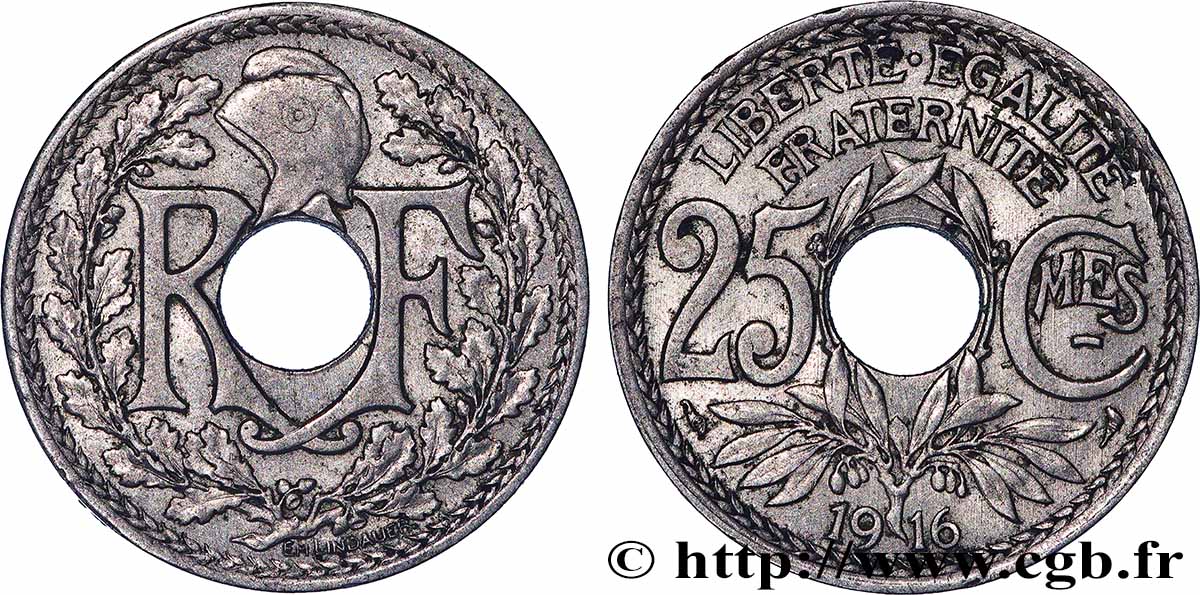 25 centimes Lindauer, Cmes souligné 1916 Paris F.170/4 SS