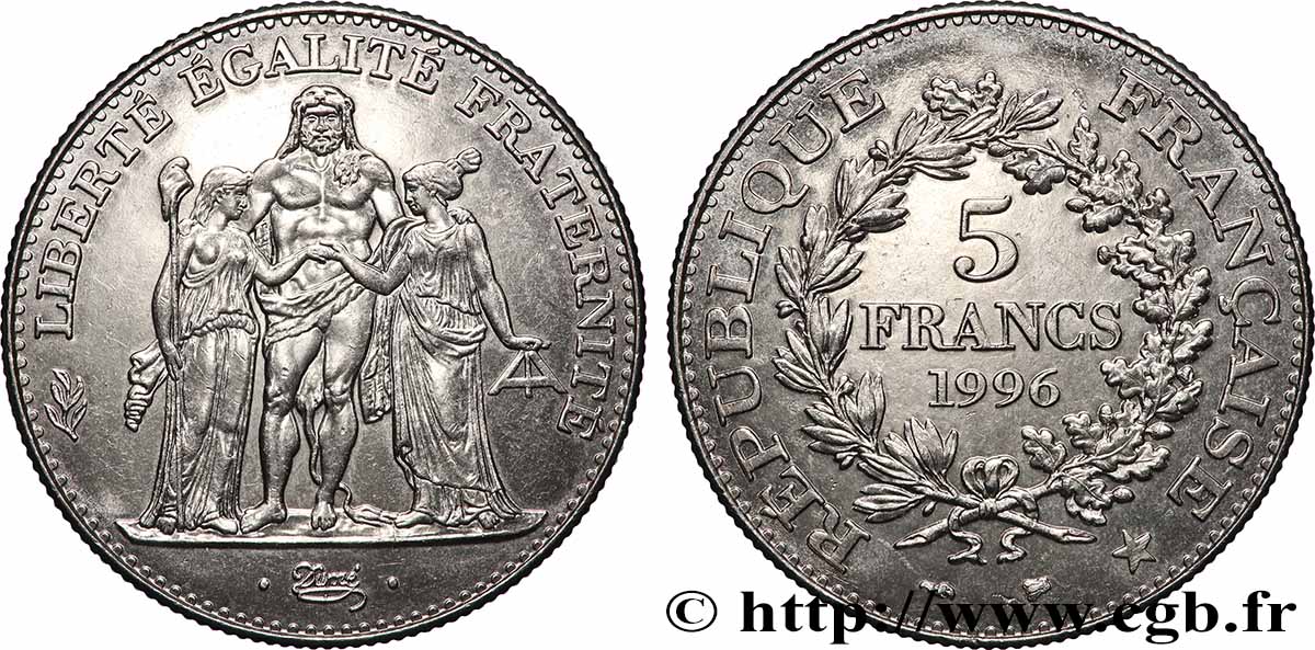 5 francs Hercule de Dupré 1996 F.346/2 MS