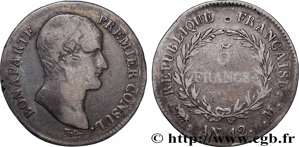 5 francs Bonaparte Premier Consul 1804 Toulouse F.301/20 S