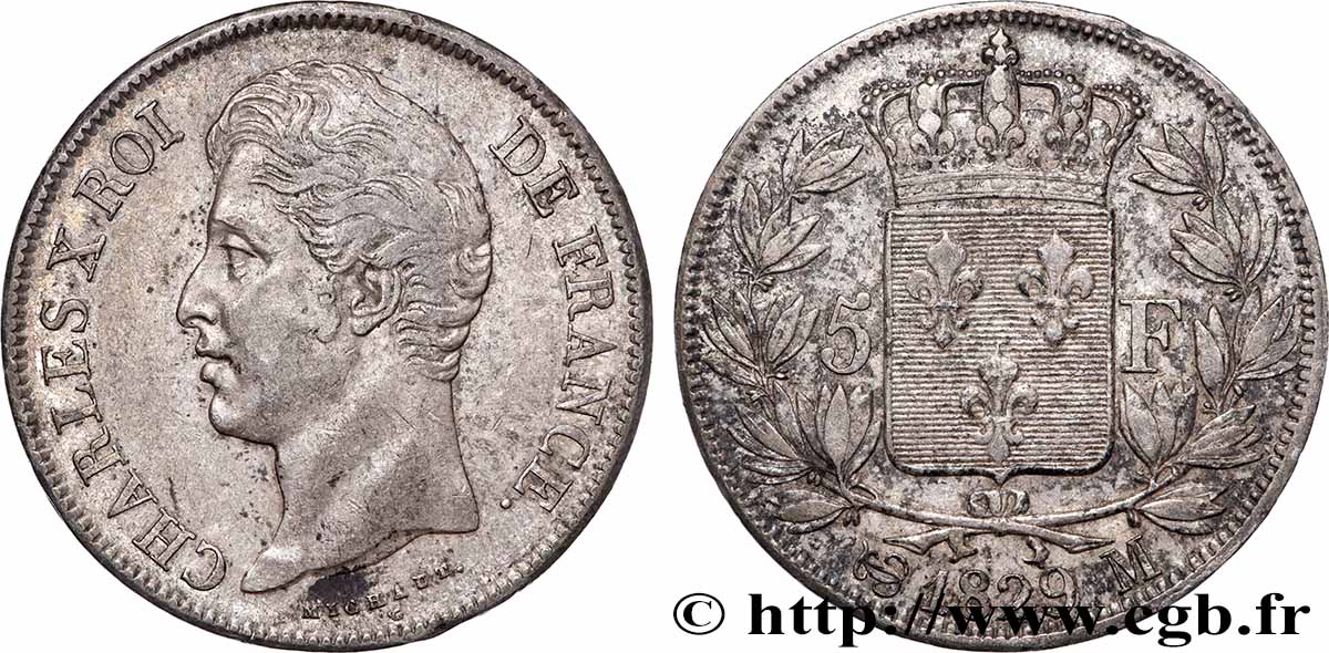5 francs Charles X, 2e type 1829 Toulouse F.311/35 SS