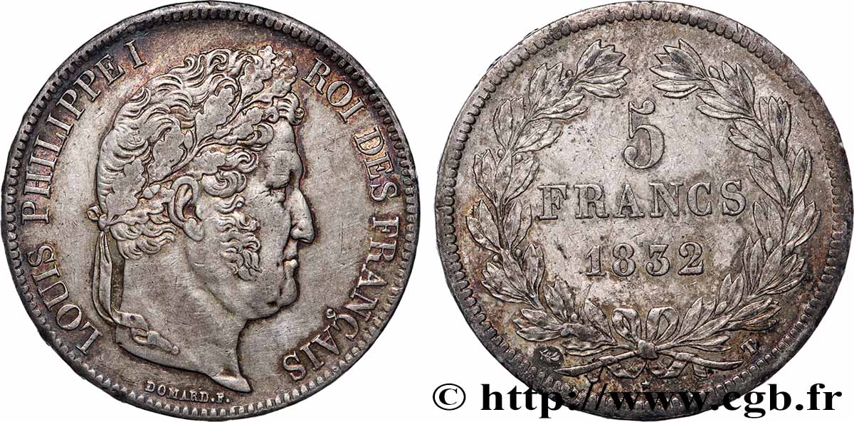 5 francs IIe type Domard 1832 Nantes F.324/12 SS