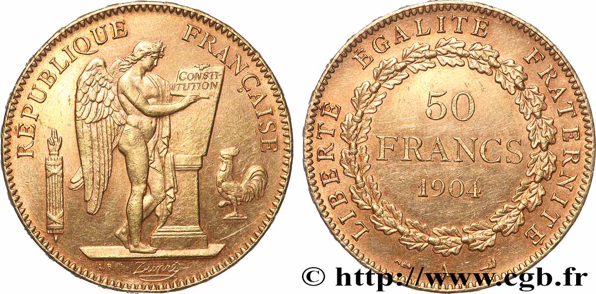 50 francs or Génie 1904 Paris F.549/6 SPL+