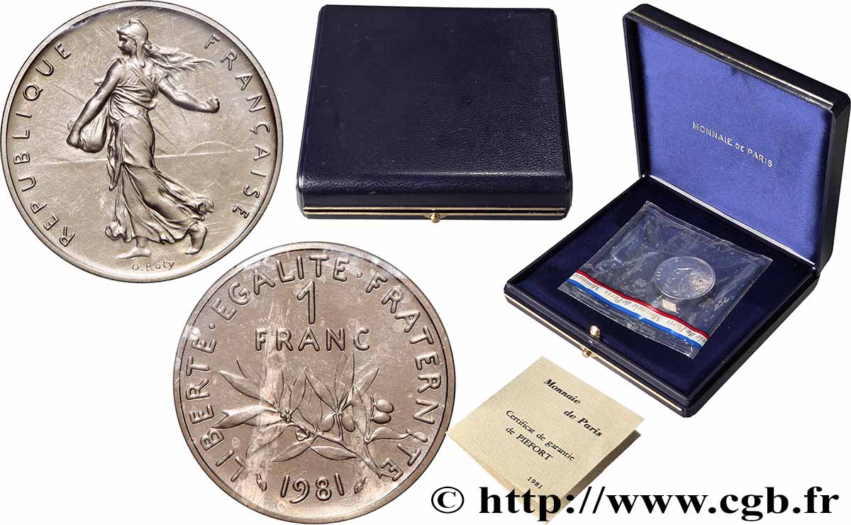 Piéfort Nickel de 1 franc Semeuse 1981 Pessac GEM.104 P1 MS