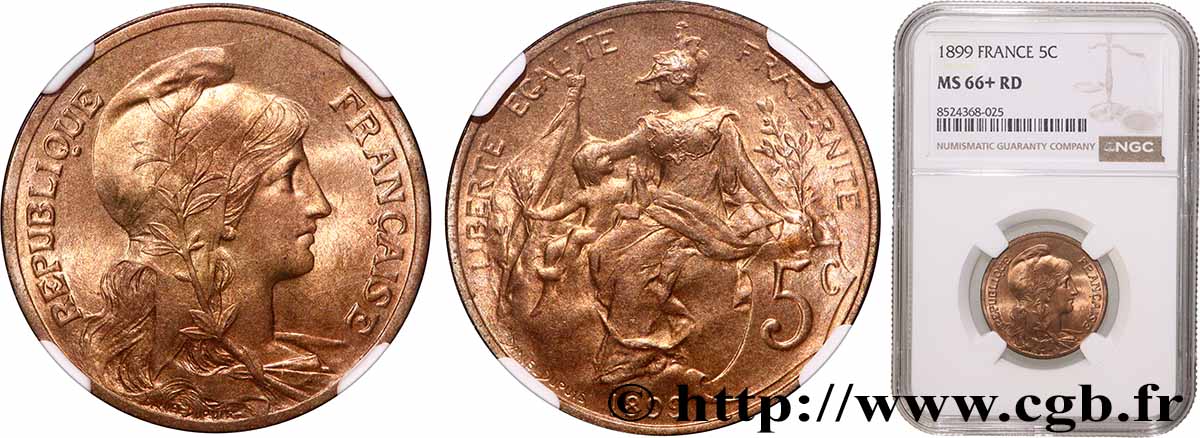 5 centimes Daniel-Dupuis 1899 F.119/7 FDC66 NGC