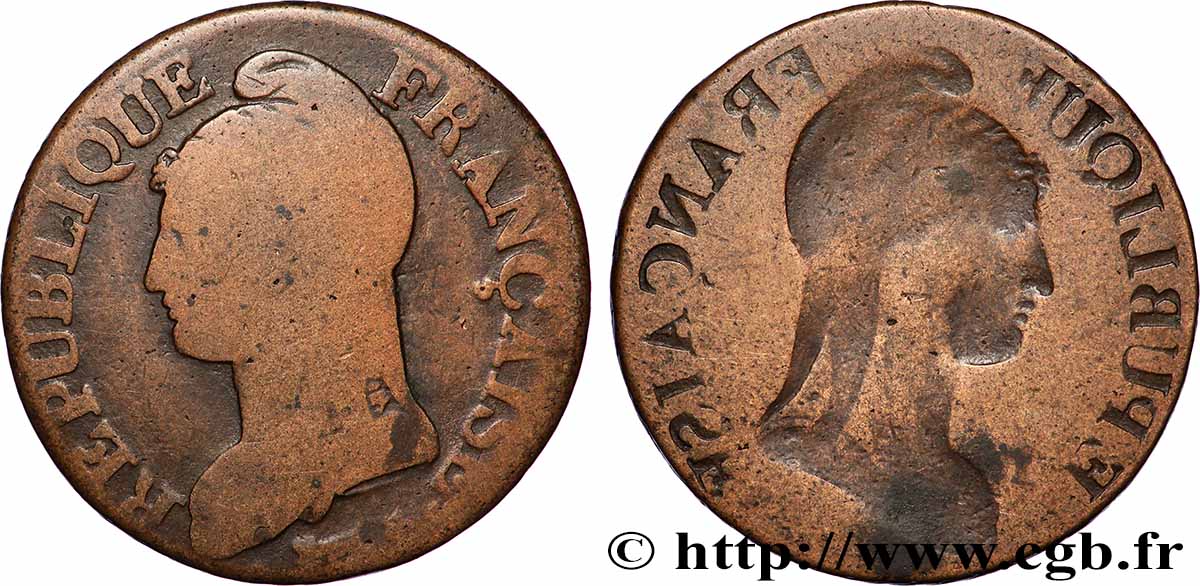 Cinq centimes Dupré, grand module, incuse du droit n.d. - F.115/- VG