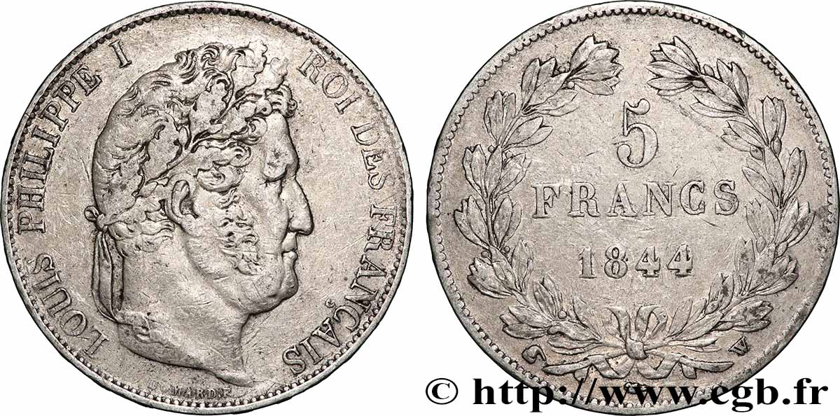 5 francs, IIIe type Domard 1844 Lille F.325/5 TB+