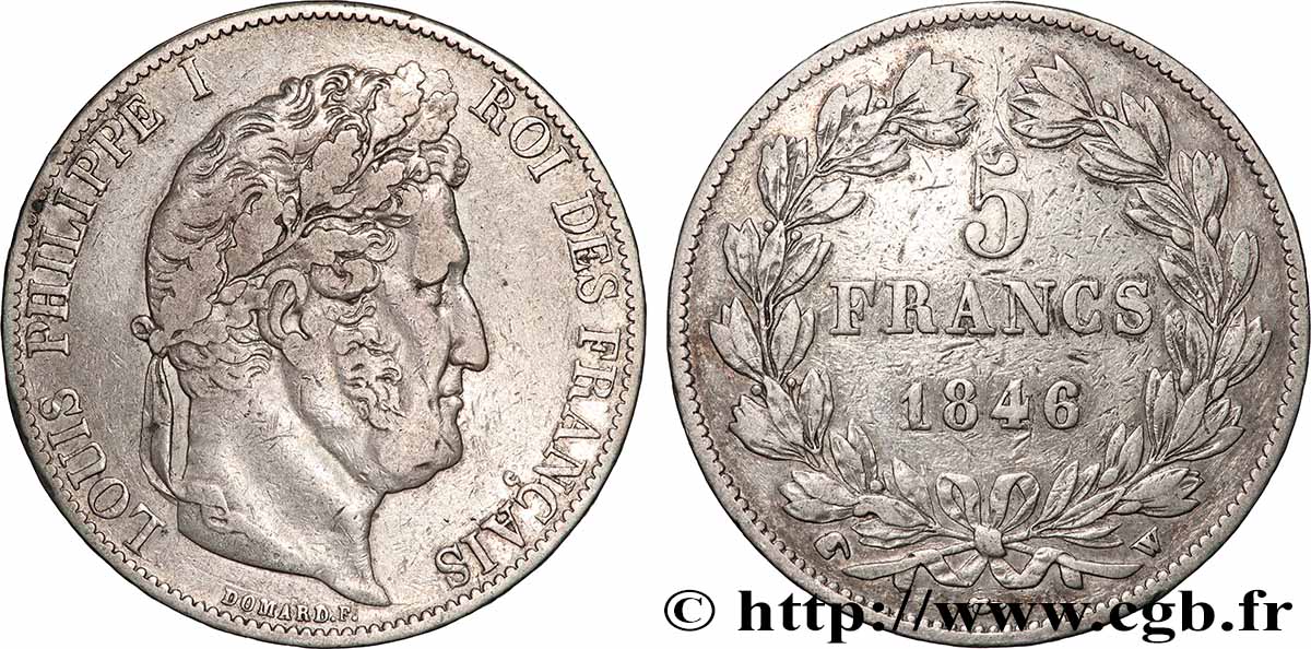 5 francs IIIe type Domard 1846 Lille F.325/13 TB+