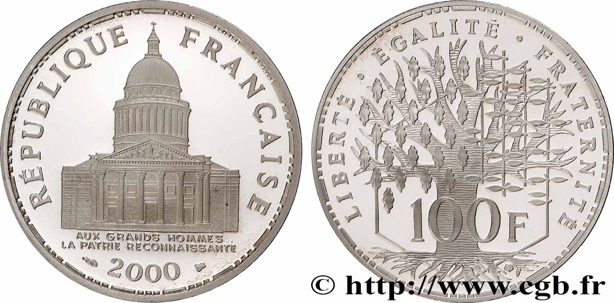 100 francs Panthéon, Belle Épreuve 2000 F.451/23 SPL+