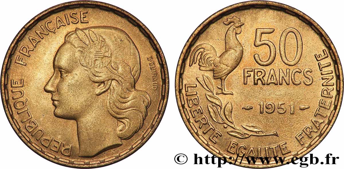 50 francs Guiraud 1951 F.425/5 SPL