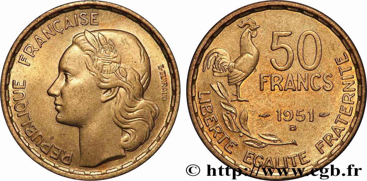 50 francs Guiraud 1951 Beaumont-Le-Roger F.425/6 q.SPL
