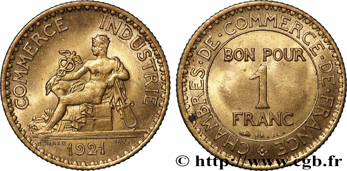 1 franc Chambres de Commerce 1921 Paris F.218/3 q.SPL